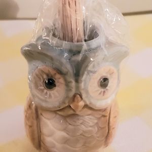 Vintage OWL Toothpick Holder - NEVER BEEN OPENED
